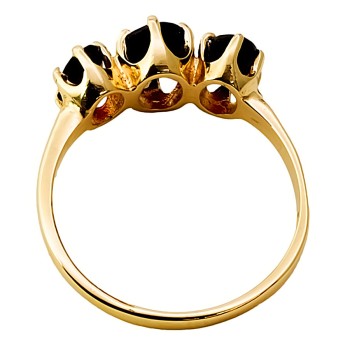 9ct gold Garnet 3 stone Ring size N